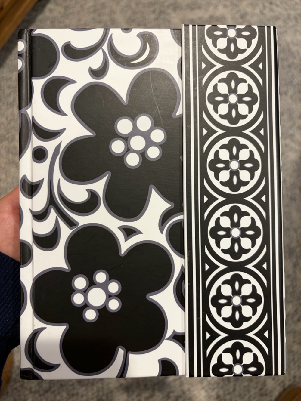 Vera Bradley Black & White Floral Pattern Hardcover Journal